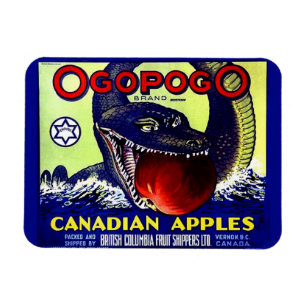 Magnet Flexible Ogopogo étiquette de caisses de fruits canadiens d