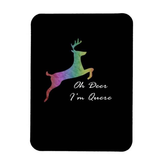 Magnet Flexible Oh Deer Queer Funny Pun LGBT Pride Celebration  (Vertical)