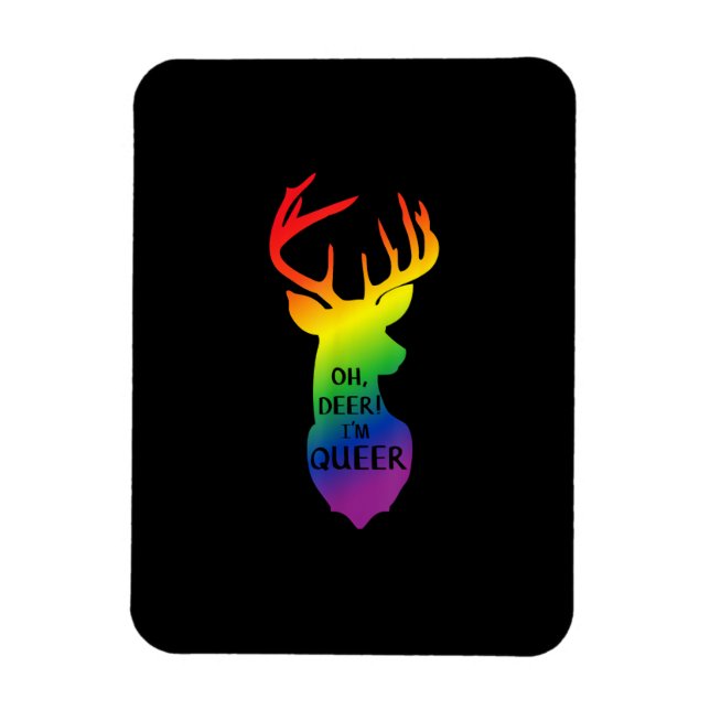 Magnet Flexible Oh Deer Queer Pride Celebration Funny LGBT Gift  (Vertical)