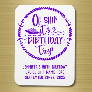 Magnet Flexible Oh Navire Anniversaire Voyage Porte de croisière