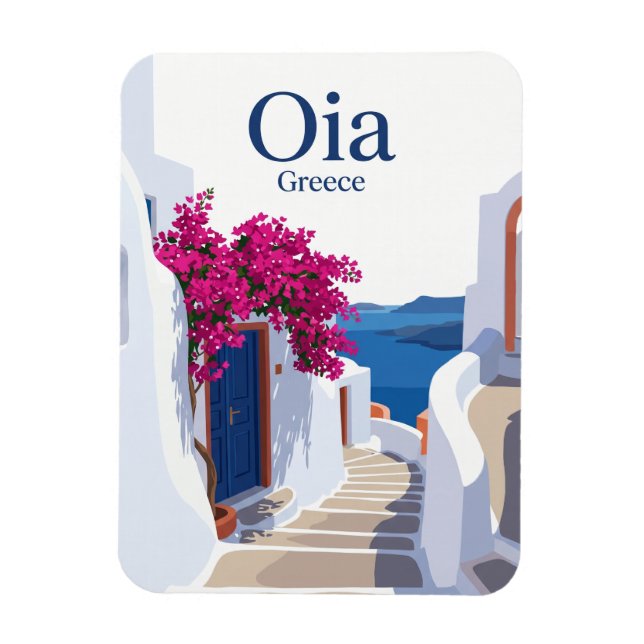 Magnet Flexible Oia Rue latérale Grèce (Vertical)