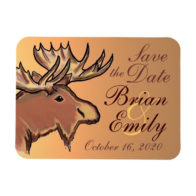 Magnet Flexible Oie brune rustique Enregistrer la date aimant pers (Horizontal)