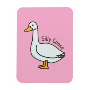 Magnet Flexible Oie drôle, amoureux d'oie, oie idiote