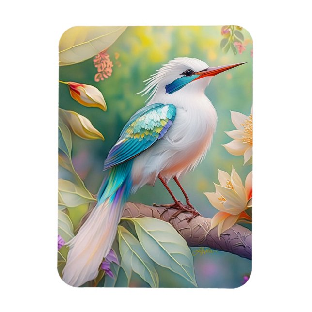 Magnet Flexible Oiseau de fantaisie à aile de sarcelle iridescente (Vertical)