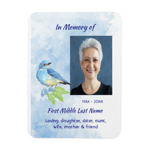Magnet Flexible Oiseau de jardin Bluebird mémorial souvenir 