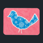 Magnet Flexible Oiseau décoratif avec Motifs sur Arrière - plan ro<br><div class="desc">Megan Meagher a créé ce joli tableau d'un oiseau décoratif aux motifs floraux,  reposant sur un arrière - plan rose. Avez-vous un mur vide dans votre pépinière ? Cela ferait un grand choix pour le remplir !</div>