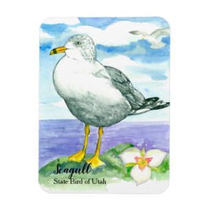 Magnet Flexible Oiseau d'état de mouette de lis de Sego de l'Utah