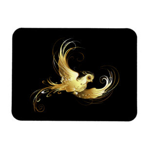 Magnet Flexible Oiseau d'or sur Arrière - plan noir