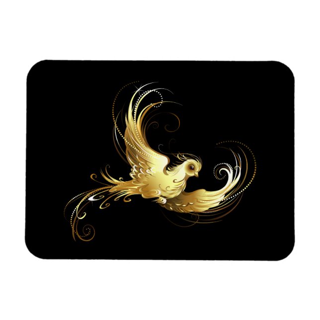 Magnet Flexible Oiseau d'or sur Arrière - plan noir (Horizontal)