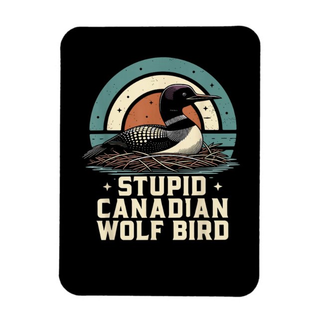Magnet Flexible Oiseau loup canadien stupide  (Vertical)