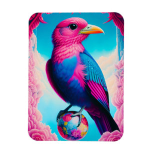 Magnet Flexible Oiseau rose et bleu