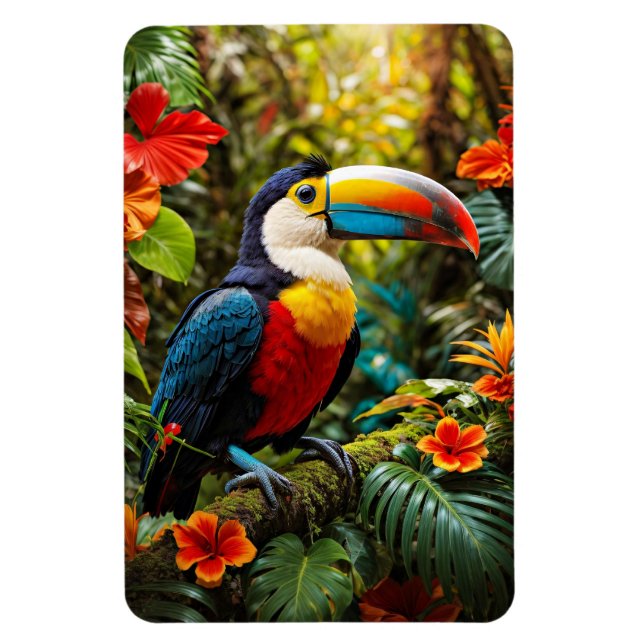 Magnet Flexible Oiseau Toucan coloré (Vertical)