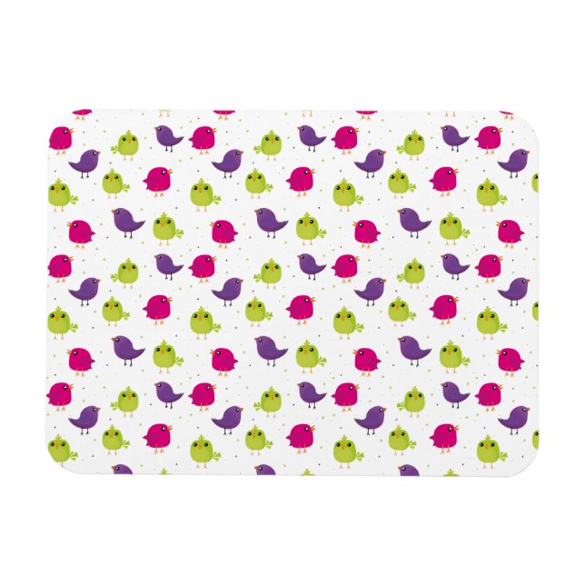 Magnet Flexible Oiseaux colorés mignons (Horizontal)