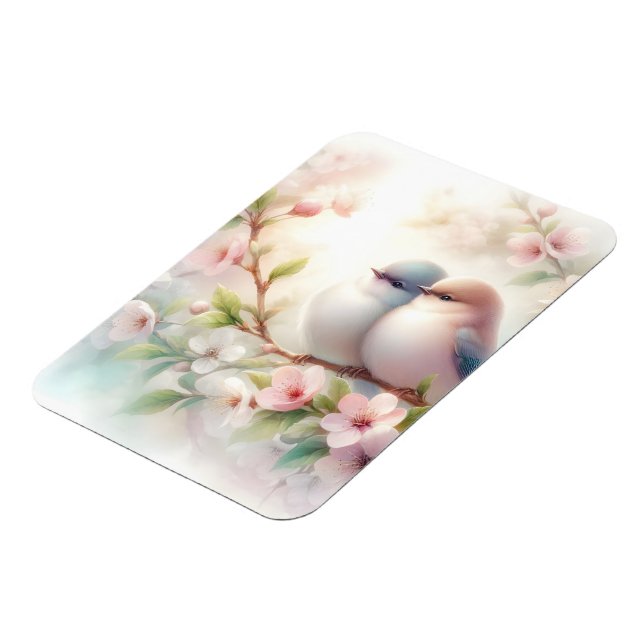 Magnet Flexible Oiseaux d'amour de printemps Fleur de cerisier Flo (Côté Gauche)