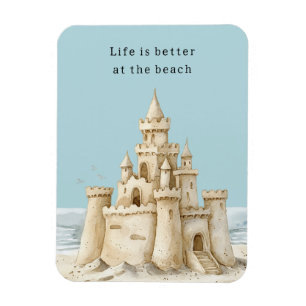 Magnet Flexible Oiseaux de la plage océanique ciel bleu château de