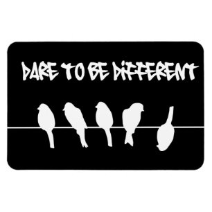 Magnet Flexible Oiseaux sur un fil - oser être différent (noir)