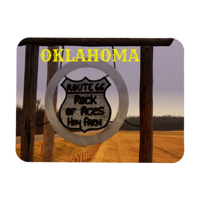 Magnet Flexible OKLAHOMA Route 66 Square MAGNET!!! (Horizontal)