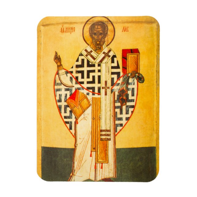 Magnet Flexible Old Russian icon of St.Nicholas (Vertical)