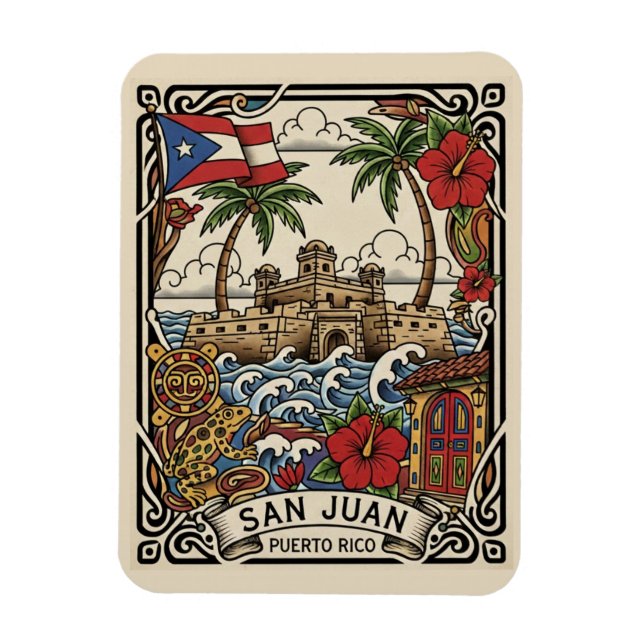 Magnet Flexible Old San Juan Puerto Rico Travel (Vertical)