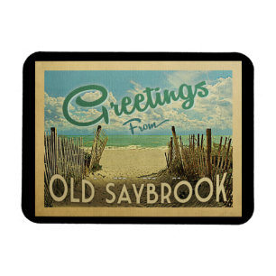 Magnet Flexible Old Saybrook Beach Vintage voyage