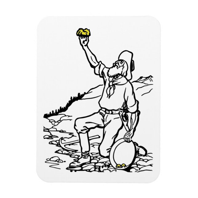Magnet Flexible Old Time Gold Miner Prospector (Vertical)