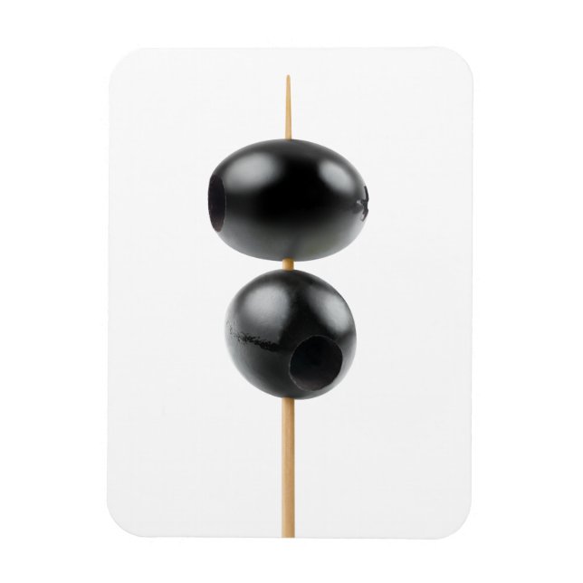 Magnet Flexible Olives noires dressées sur une brochette (Vertical)