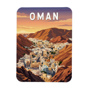 Magnet Flexible Oman Illustration Voyage Art Vintage