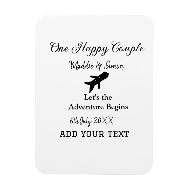 Magnet Flexible One happy Couple, l'aventure commence co mariage (Vertical)