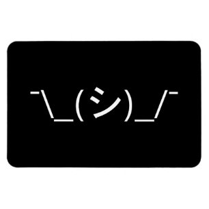 Magnet Flexible Oops Shrug Emoticon ; -\_(シ)_/