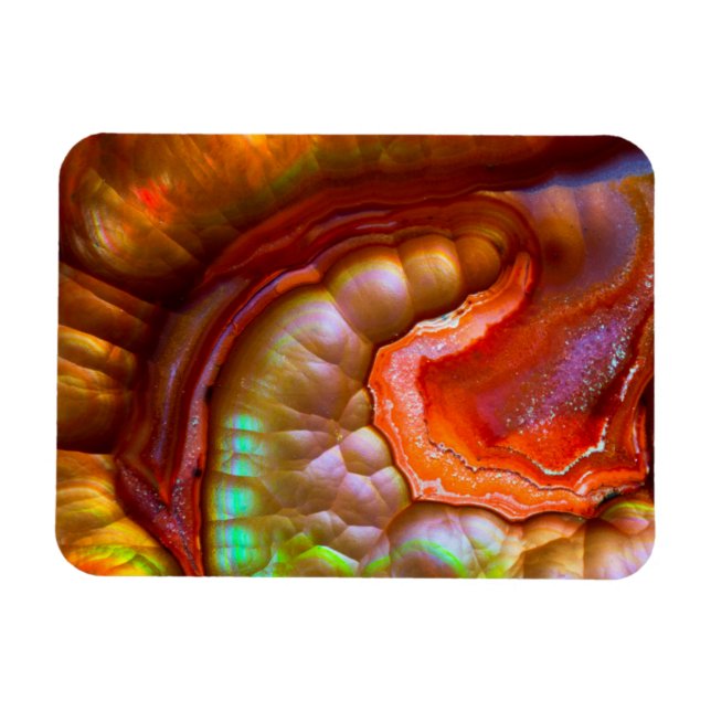 Magnet Flexible Opale de feu iridescente rouge (Horizontal)