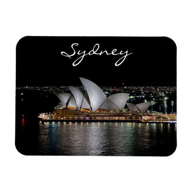 Magnet Flexible Opéra de Sydney par nuit, Australie, photo (Horizontal)