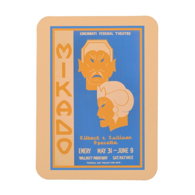 Magnet Flexible Opéretta Mikado Gilbert & Sullivan (Vertical)