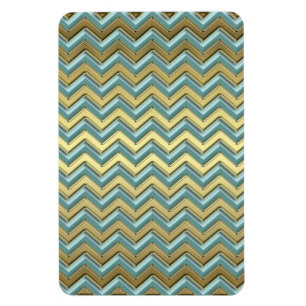 Magnet Flexible Or et motif turquoise de Chevron