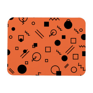 Magnet Flexible Orange, fun, trendy, geometric Memphis graphic