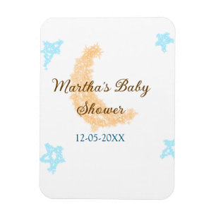 Magnet Flexible Orange lune bleu étoiles parties scintillant baby