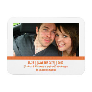 Magnet Flexible Orange Modern Photo Enregistrer l'aimant Date