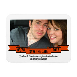 Magnet Flexible Orange Ribbon Photo Enregistrer l'aimant Date