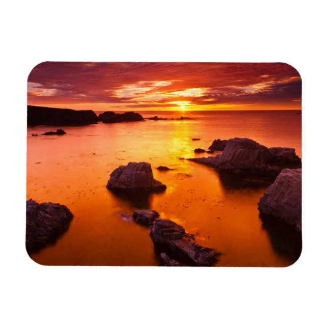 Magnet Flexible Orange seascape, sunset, Californie (Horizontal)