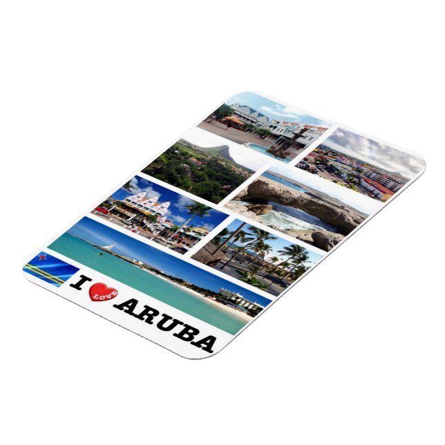 Magnet Flexible Oranjestad - I Love - Aruba - (Côté Gauche)