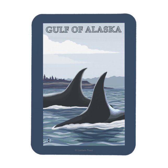 Magnet Flexible Orca Whales #1 - Golfe de l'Alaska (Vertical)