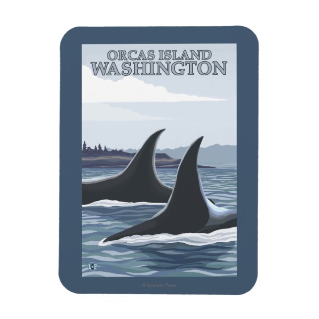 Magnet Flexible Orca Whales #1 - Orcas Island, Washington (Vertical)