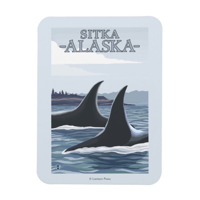 Magnet Flexible Orca Whales #1 - Sitka, Alaska (Vertical)