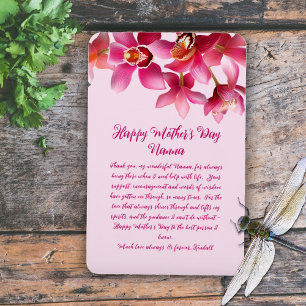 Magnet Flexible Orchidées Mothers Day Merci rose message