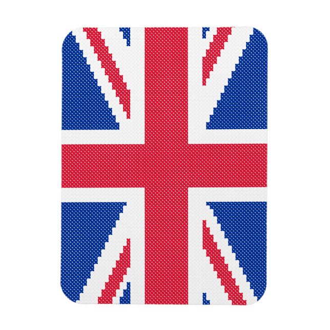 Magnet Flexible Original cross-stitch design Union Jack (Vertical)