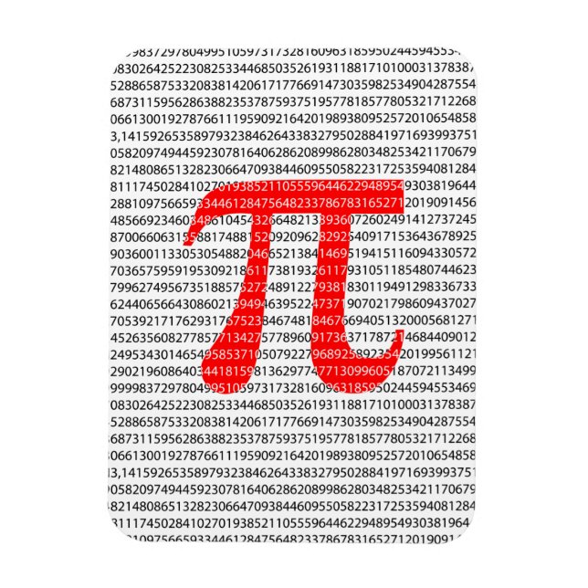 Magnet Flexible Original red number pi day mathematical symbol (Vertical)