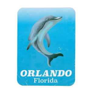 Magnet Flexible Orlando florida dauphin vintage affiche de voyage