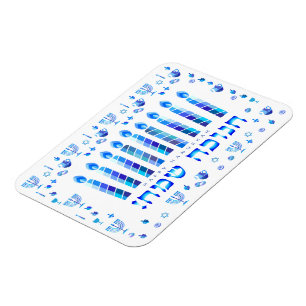 Magnet Flexible Ornement bleu de la fête d'Hanoukka