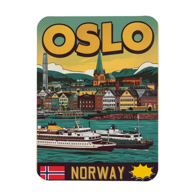 Magnet Flexible Oslo ferries Norvège BD souvenirs et cadeaux (Vertical)