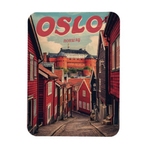 Magnet Flexible Oslo Norvège souvenirs et cadeaux vintage