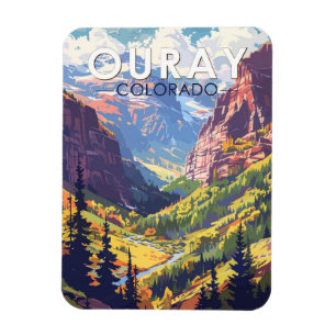 Magnet Flexible Ouray Colorado Travel Art Vintage